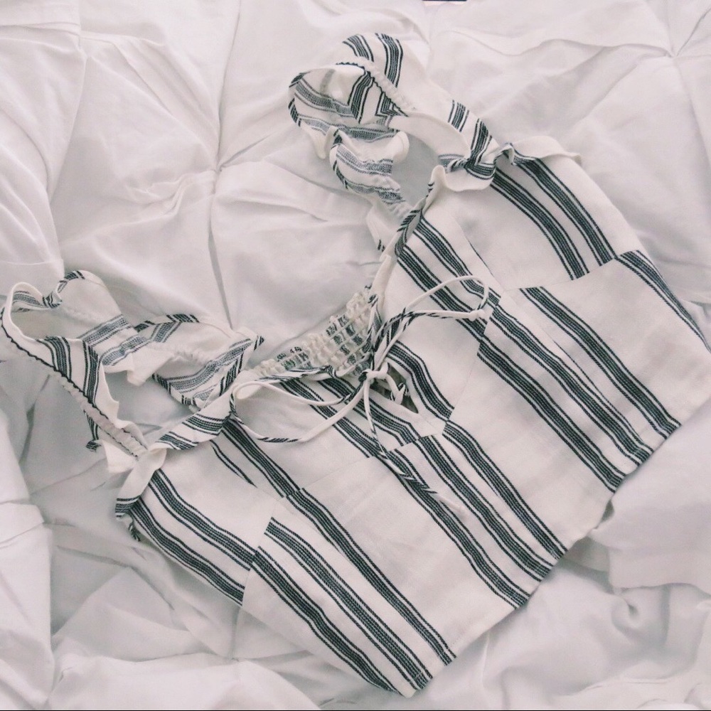 reformation striped crop top
